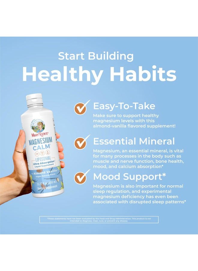 MaryRuth Organics - Magnesium Liposomal| Magnesium Supplement | Magnesium Bisglycinate | Muscle & Bone Support | Mood Support Vitamin | Vegan | Non-GMO | Gluten Free | 15.22 Fl Oz | 30 Servings - Image 1