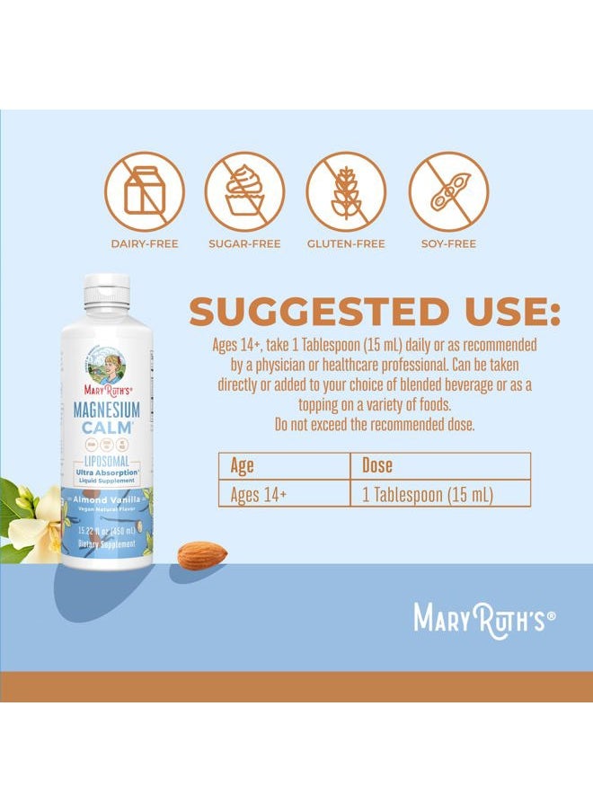 MaryRuth Organics - Magnesium Liposomal| Magnesium Supplement | Magnesium Bisglycinate | Muscle & Bone Support | Mood Support Vitamin | Vegan | Non-GMO | Gluten Free | 15.22 Fl Oz | 30 Servings - Image 1