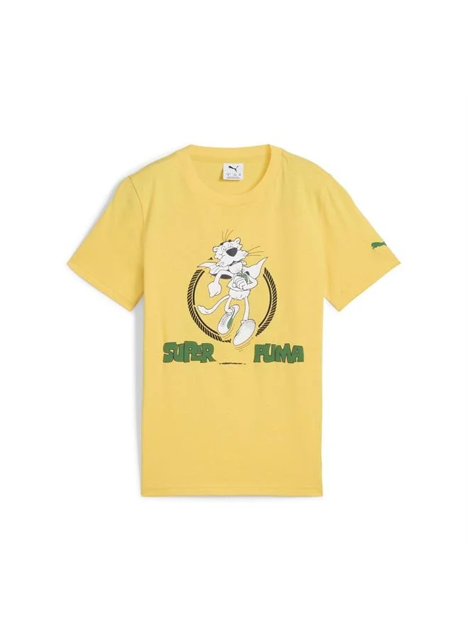 Puma Sunny Yellow SUPER Graphic Tee I Youth for Men | Best Price UAE