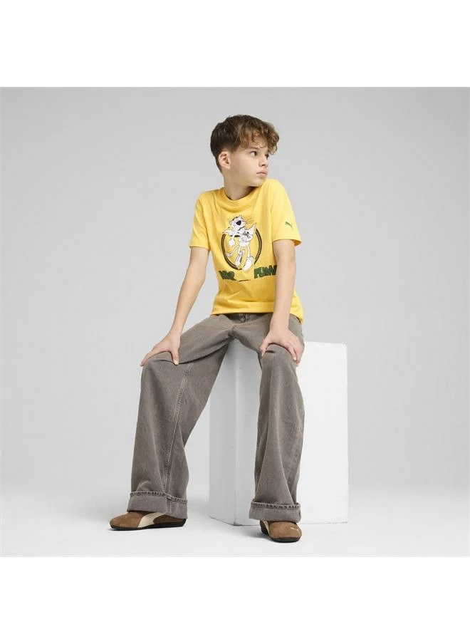 Puma Sunny Yellow SUPER Graphic Tee I Youth for Men | Best Price UAE
