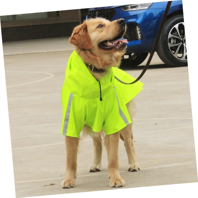 Light Green Pet Rain Coat With Reflective Stripes Dog Hoodie - Image 4