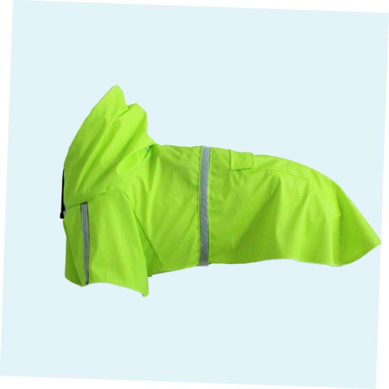 Light Green Pet Rain Coat With Reflective Stripes Dog Hoodie - Image 5