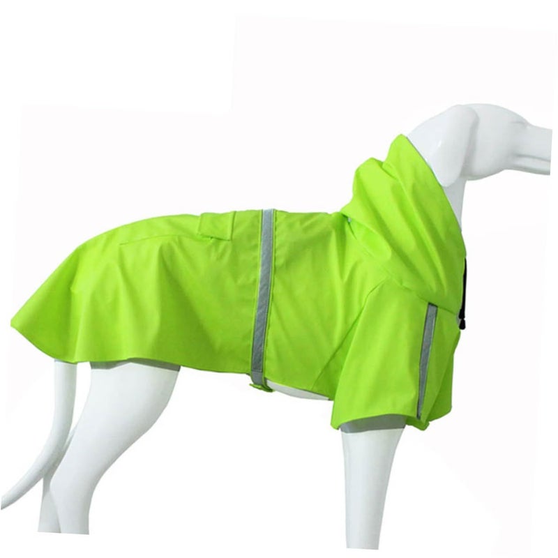 Light Green Pet Rain Coat With Reflective Stripes Dog Hoodie - Image 2