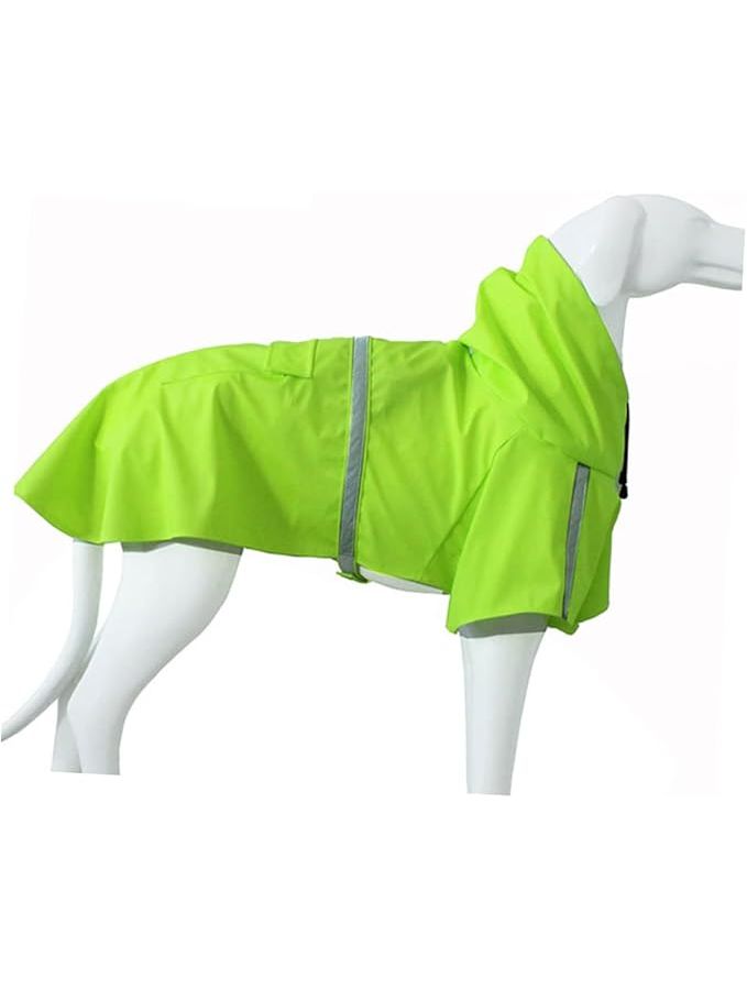 Light Green Pet Rain Coat With Reflective Stripes Dog Hoodie - Image 1