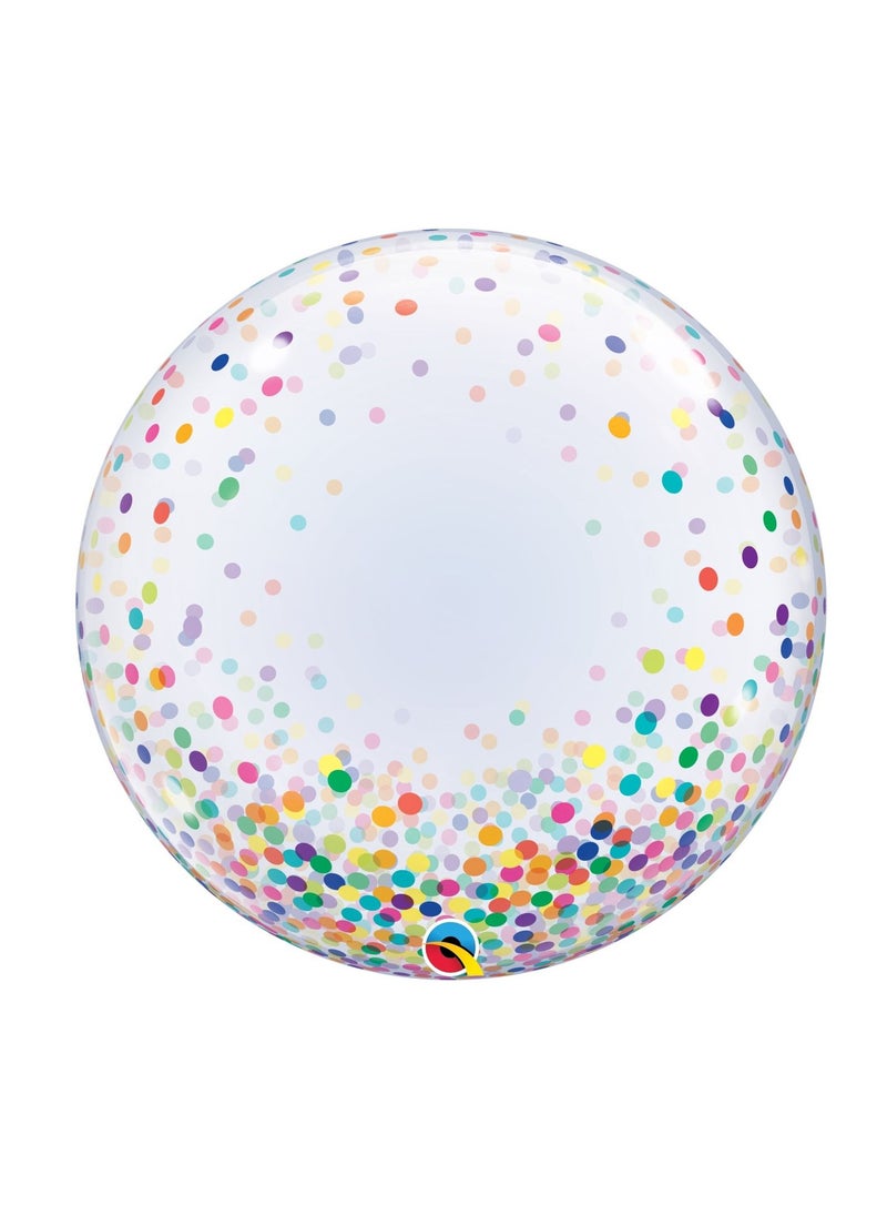 Qualatex 24" Deco Bubble 001Ct Colorful Confetti Dots 