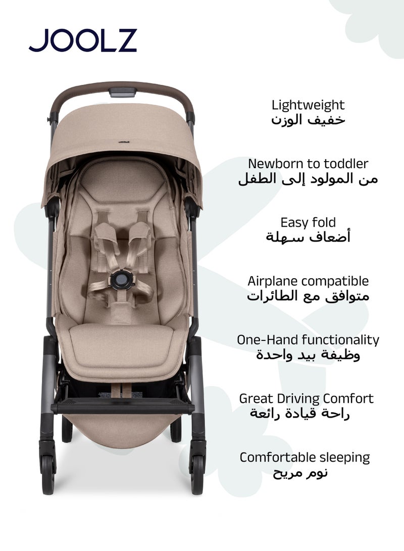 JOOLZ Compact & Lightweight Baby Stroller | One-Hand Fold | Suitable from Newborn to Toddler | Easy Steering | Airplane Friendly | Ultra-Compact | 44x53x23.5 CM | Sandy Taupe | 6.2 Kg - Image 3