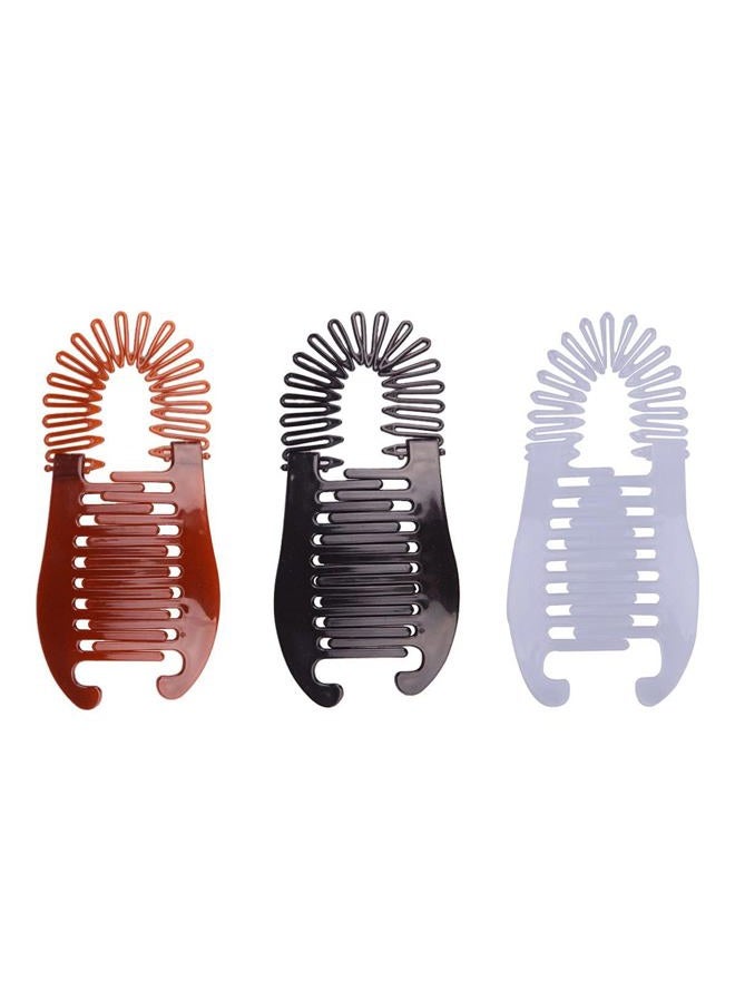 Sluswallow 3Pcs Colorful Elongated Interlocking Plastic Banana Clip Hair Combs - Women Two Sides Hair Combs Ponytail Hair Clincher Hair Accessories for Ponytail Holder, Hair Clips, Clips and Barrettes - Image 1