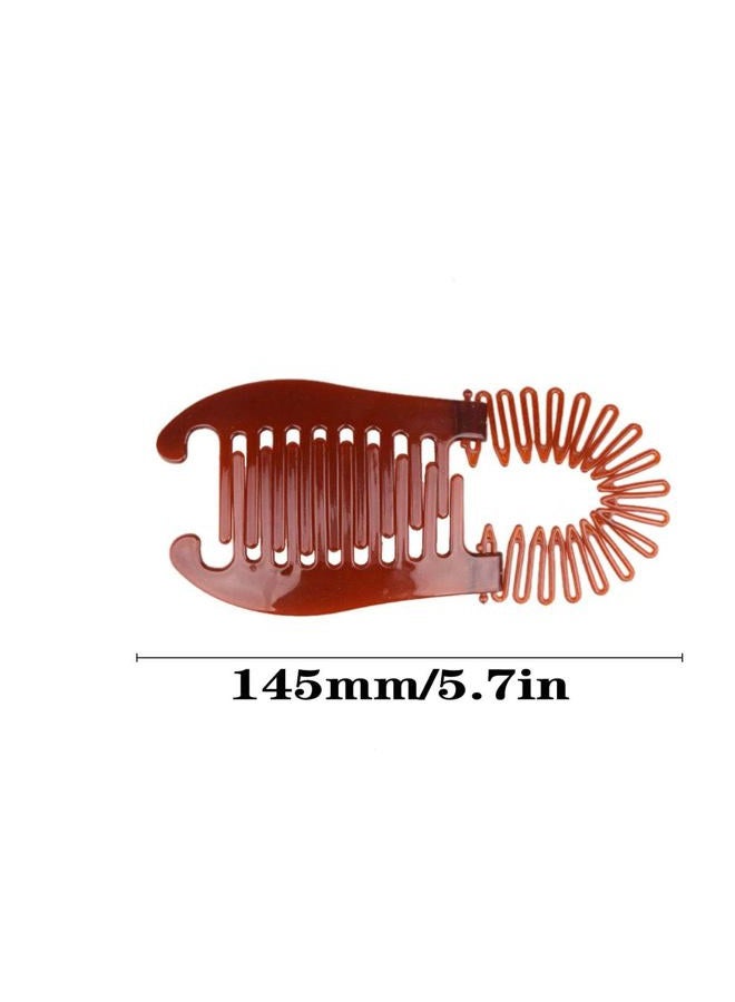 Sluswallow 3Pcs Colorful Elongated Interlocking Plastic Banana Clip Hair Combs - Women Two Sides Hair Combs Ponytail Hair Clincher Hair Accessories for Ponytail Holder, Hair Clips, Clips and Barrettes - Image 2