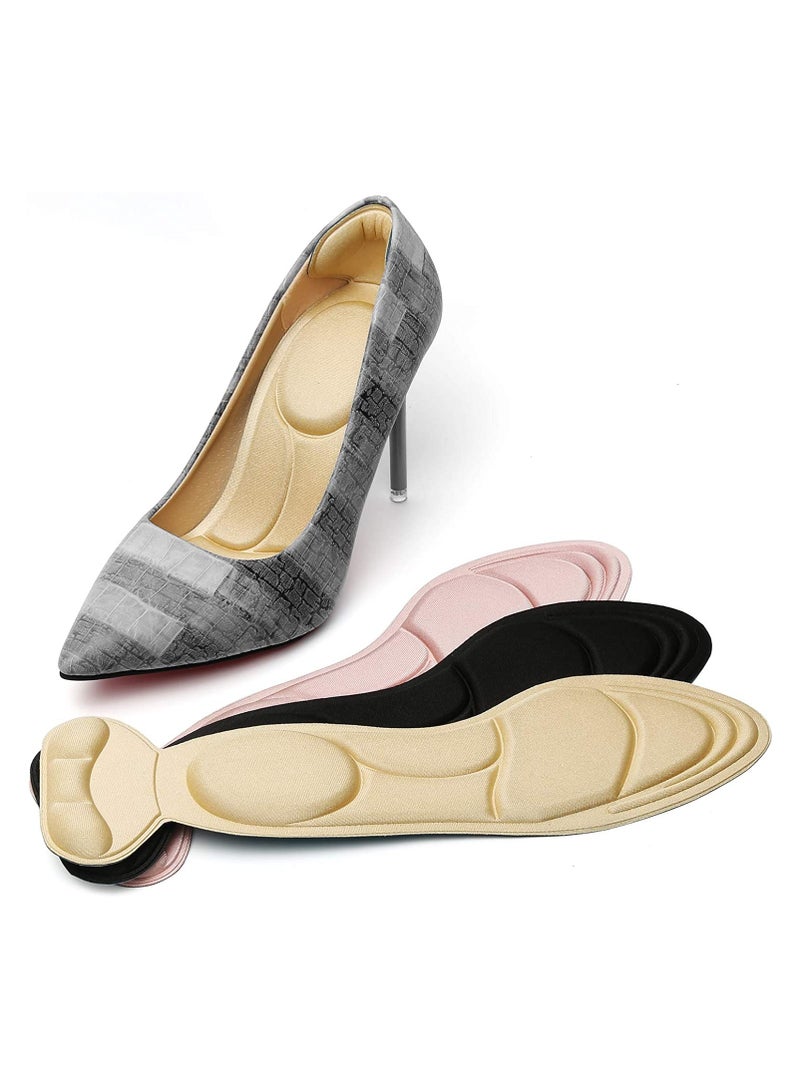 3 Pairs Heel Insoles Sponge Shoes Pads with Grips Cushion Inserts Comfort Shoe - Image 1