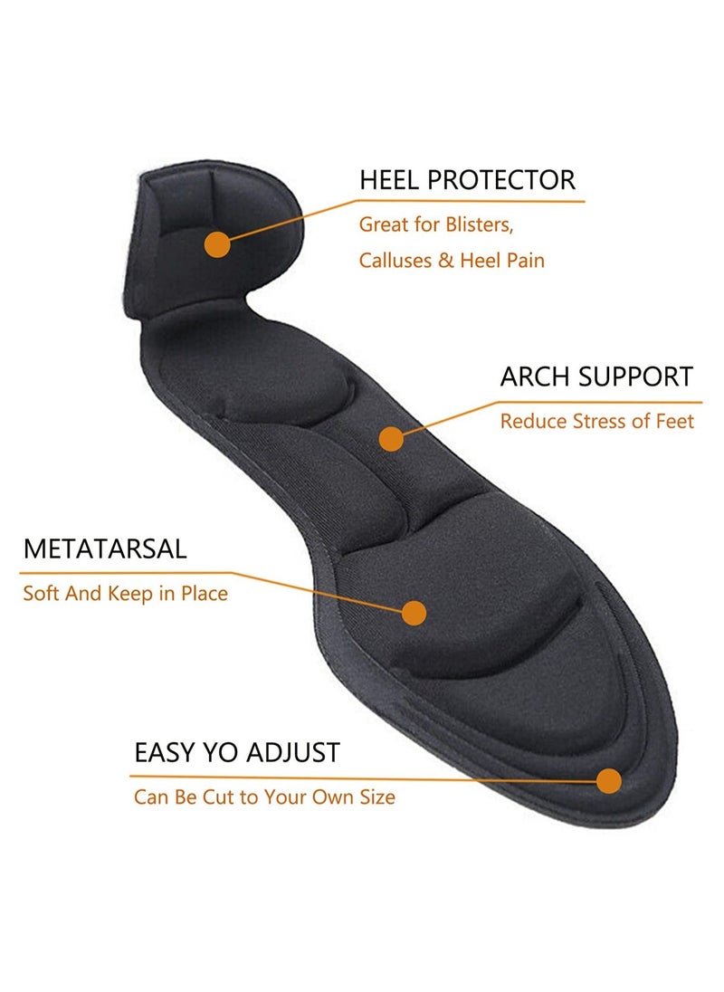 Generic - 3 Pairs Heel Insoles Sponge Shoes Pads with Grips Cushion Inserts Comfort Shoe - Image 1