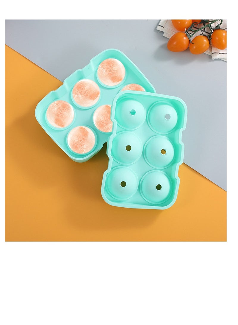 general 2 PCS Silicone Ice Cube Trays Round Ice Cube Mold Spheres Ice Ball Maker (6 Round Ice Ball Green) - Image 1