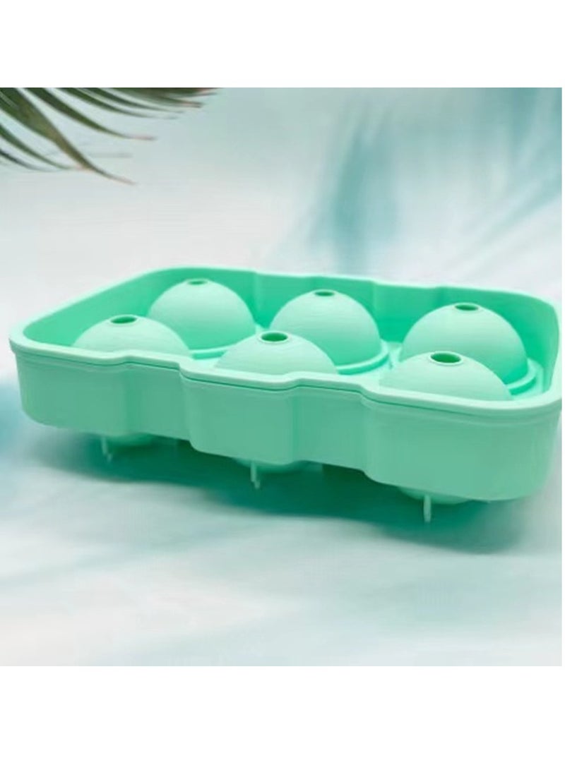 general 2 PCS Silicone Ice Cube Trays Round Ice Cube Mold Spheres Ice Ball Maker (6 Round Ice Ball Green) - Image 2