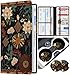 Slohif Car Registration and Insurance Holder Boho Vehicle Glove Box Organizer Women with Magnetic Shut Leather Automobile License Holders Coasters Auto Accessories Case for Document - Image 2