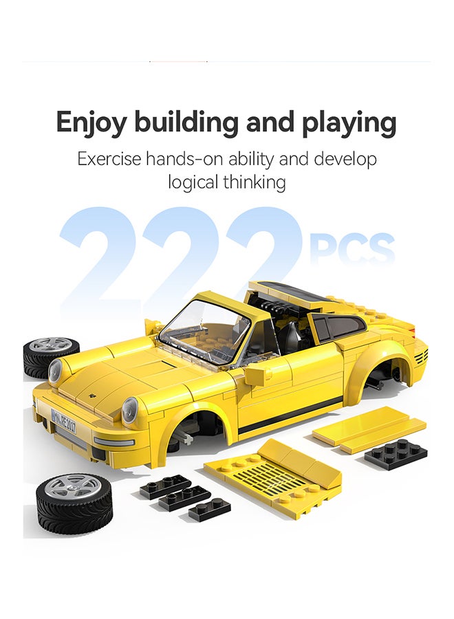 CaDA CaDA Remote Control Car with Programmable APP Toy Building Blocks Yellow Ruff Porsche CTR Yellowbird Car C51079W 222pcs for +6 Years old  - Image 3