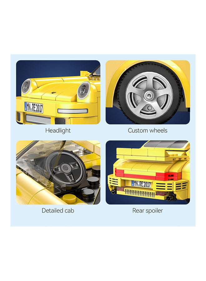 CaDA CaDA Remote Control Car with Programmable APP Toy Building Blocks Yellow Ruff Porsche CTR Yellowbird Car C51079W 222pcs for +6 Years old  - Image 5