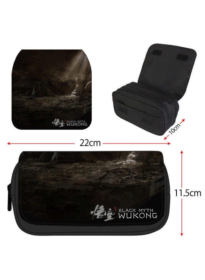 Black Myth: Wukong Game Pencil Bag Multifunctional Double Layer