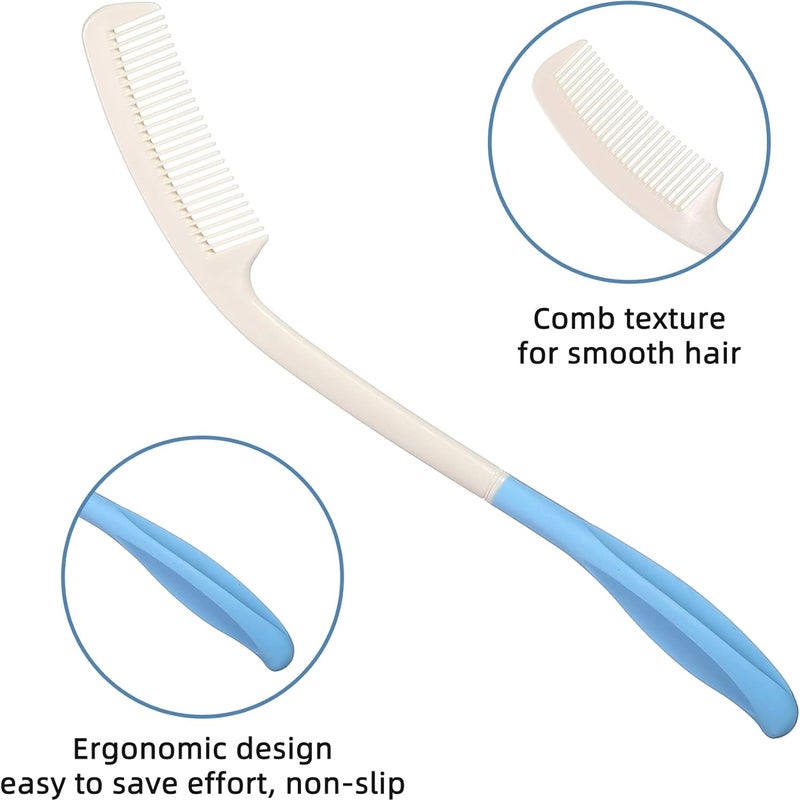 Fanwer Long Reach Handled Comb and Hair Brush Set Applicable to elderly and handdisabled people inconvenient upper limb activities 2 pcs - Image 4