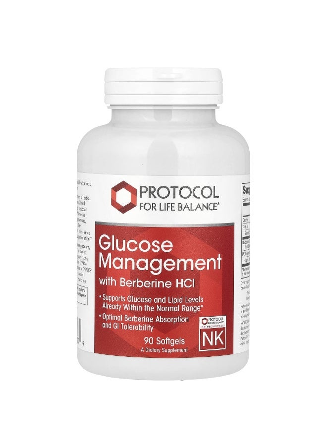 Protocol For Life Balance - Protocol for Life Balance, Glucose Management with Berberine HCl, 90 Softgels - Image 1