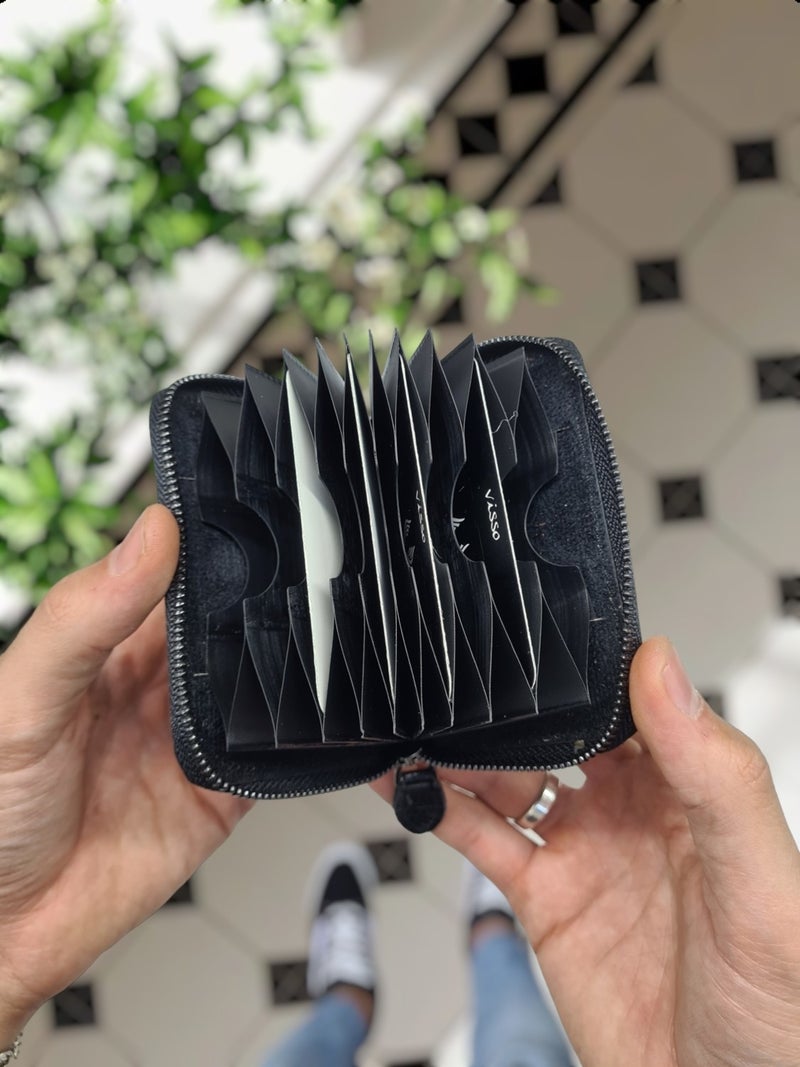 VISSO 661 Zippered Credit Card Holder Model Genuine Leather Bag Personalized Card Holder Wallet For Men & Women  - Image 4