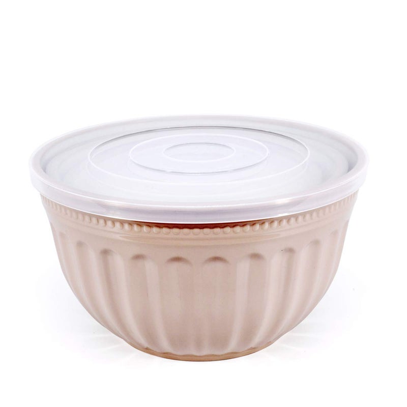 grofly3 Pcs Salad Bowls Round Storage Container Melamine with Clear Airtight Lids for Keep Fresh Small Mixing Serving Bowls Non Slip Round Multipurpose for Home Kitchen - Image 2