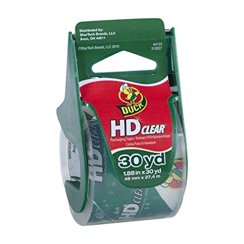 Duck HD Clear Heavy Duty Packing Tape with Dispenser 188 Inch x 30 Yard 1 Roll 281650 - Image 1