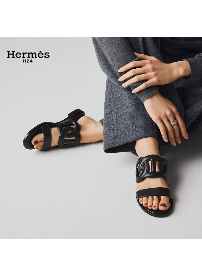 Hermes H24 Lagune Sandals in Nappa leather - Image 5
