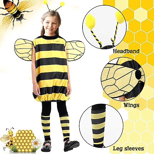 Timisea Bee Costume Kit - Women & Kid Bee Costume With Head Piece and Wings for Halloween Cosplay & Theme Party - Image 3