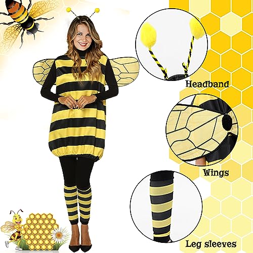 Timisea Bee Costume Kit - Women & Kid Bee Costume With Head Piece and Wings for Halloween Cosplay & Theme Party - Image 5