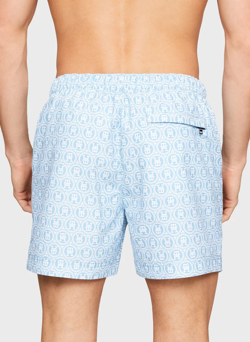 TOMMY HILFIGER Monogram Drawstring Swim Shorts