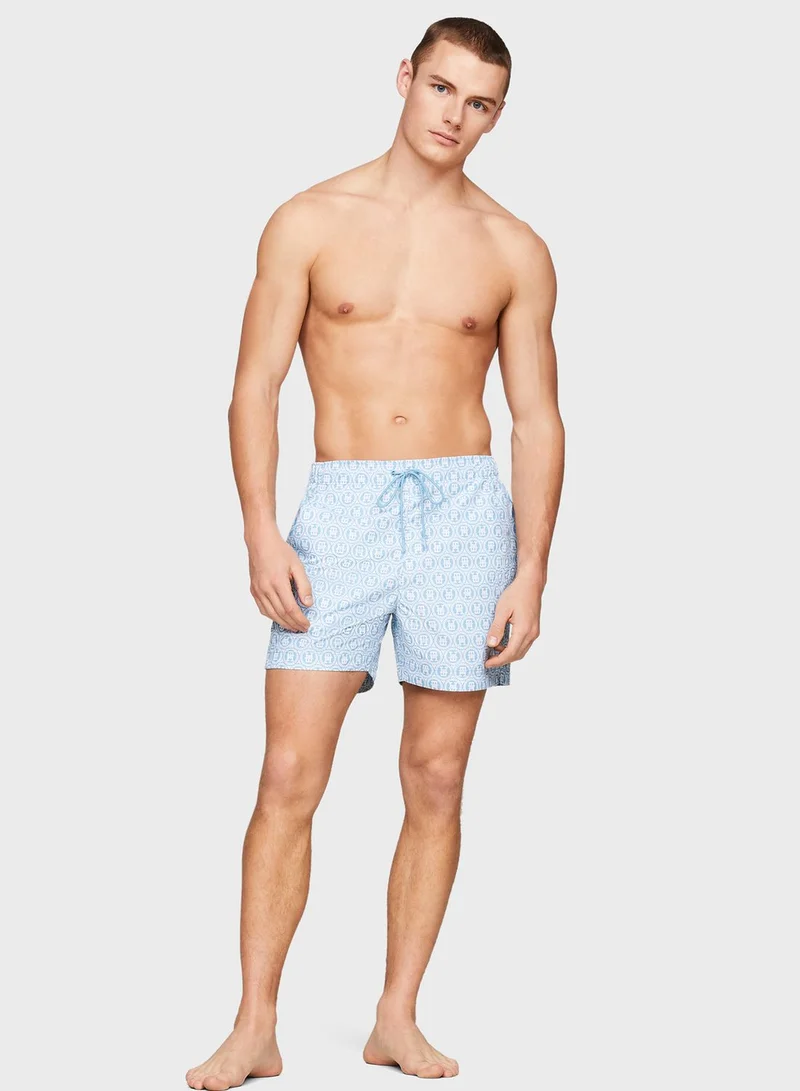TOMMY HILFIGER Monogram Drawstring Swim Shorts