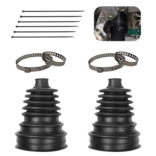 Zeathery 2 PCS CV Axle Boot Cuttable Protective Cover with Clamps and Cable Ties Portable Rubber Waterproof Seals for 19 mm24 mm Axle Diameters for Most FW and AED Vehicles Black - Image 1