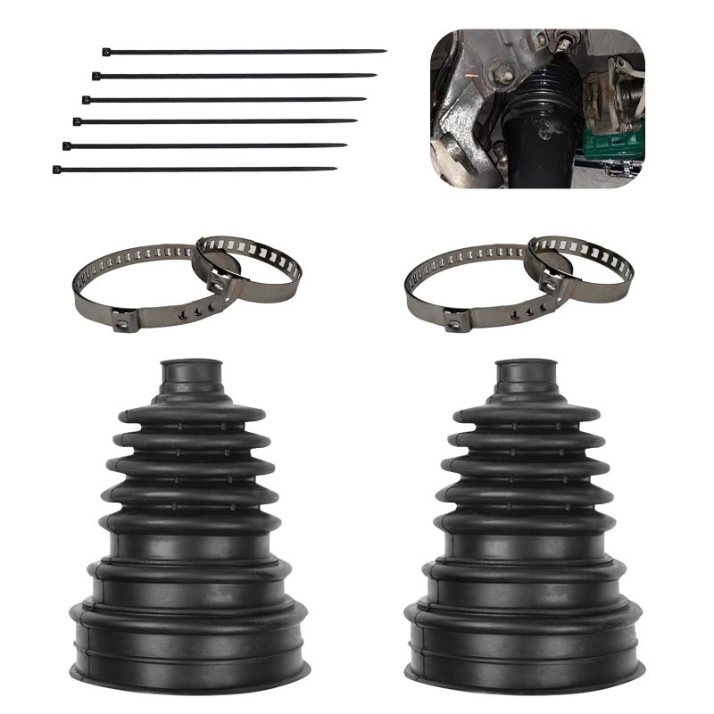 Zeathery 2 PCS CV Axle Boot Cuttable Protective Cover with Clamps and Cable Ties Portable Rubber Waterproof Seals for 19 mm24 mm Axle Diameters for Most FW and AED Vehicles Black - Image 3