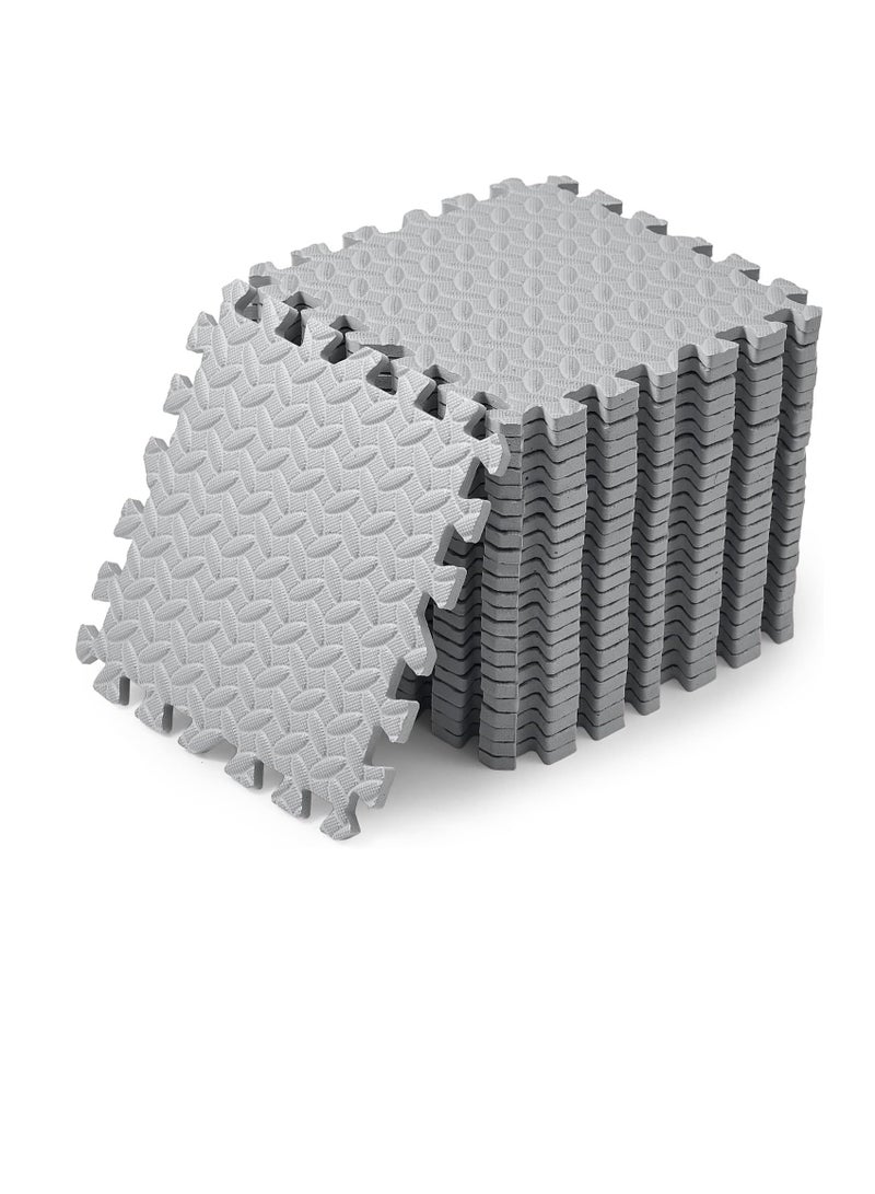 6 Tiles (60x60x2.5cm Each Tile)Baby Crawling Mat Foam Floor Tiles, Square Interlocking Floor Mats, Soft Non-Toxic Thick Puzzle Play Mats for Infants Toddlers, Kids Playpen Carpet for Crawling Tummy Time Books Toys（Gray） - Image 1
