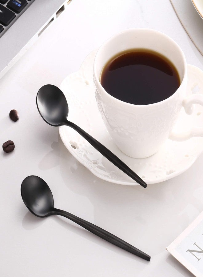Lemeya Coffee Spoons Set of 6,Stainless Steel Demitasse Espresso Spoons,5.11 inch Small Tea Spoon for Dessert,Matte Finish,Dishwasher Safe (Black) - Image 4