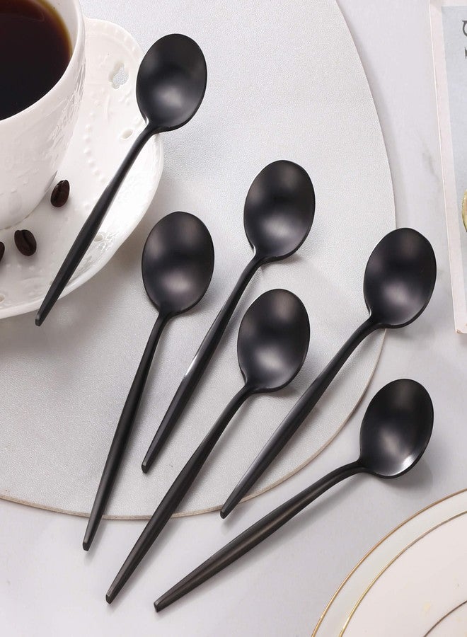 Lemeya Coffee Spoons Set of 6,Stainless Steel Demitasse Espresso Spoons,5.11 inch Small Tea Spoon for Dessert,Matte Finish,Dishwasher Safe (Black) - Image 3