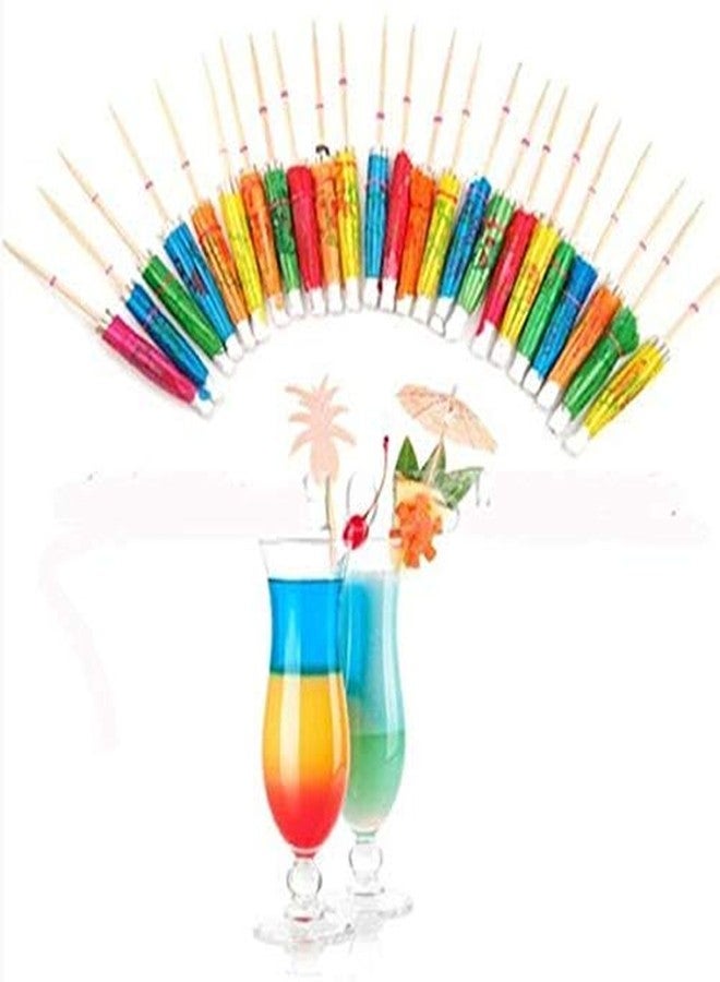 Samariya Stylish Beautiful Small Umbrella Toothpick Fruit Fork Mini Cocktail Parasols for Party Fashion Decorative Bar Café Home Party (Mix Color) 180 Pcs - Image 2