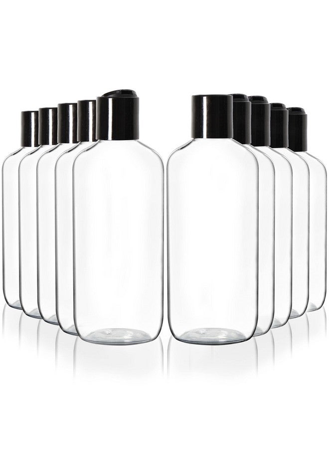 Youngever 10 Pack Clear Plastic Empty Bottles With Disc Cap 8 Ounce, Refillable Cosmetic Bottles, Squeeze Containers For Shampoo, Liquid Body Soap, Lotion, Cream (Long) - Image 1