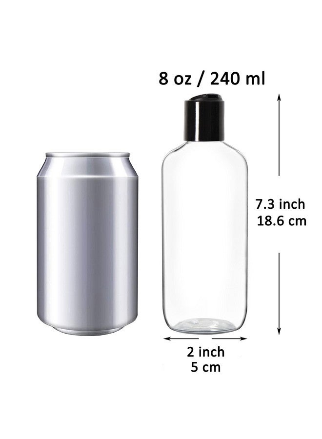 Youngever 10 Pack Clear Plastic Empty Bottles With Disc Cap 8 Ounce, Refillable Cosmetic Bottles, Squeeze Containers For Shampoo, Liquid Body Soap, Lotion, Cream (Long) - Image 5