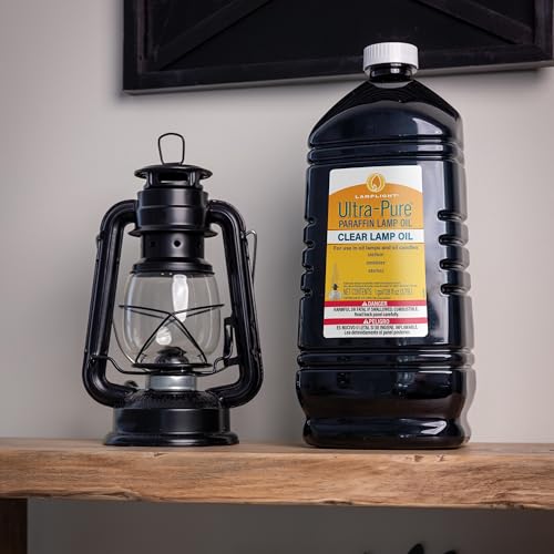 Lamplight Large Paraffin Oil Indoor Lamp, Hurricane Lamp, Emergency Kit, Lamplight 52664 Farmer’s Lantern Indoor Oil Lamp, Black, Original - Image 2