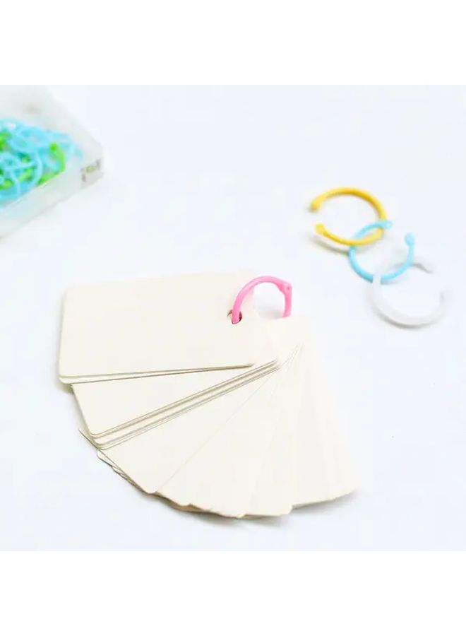 1 Box Stationery Binder Ring Retaining Clip Card Binding Punch Open Rings Pink - Image 5