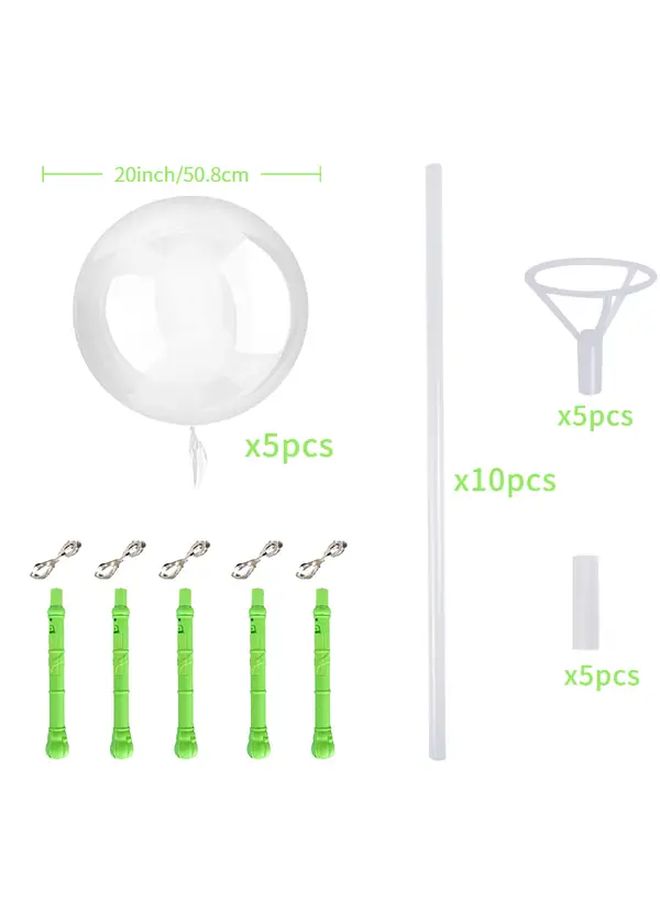 Pink 5pcs LED Bobo Balloons with Lights Holder for Party Wedding Decor - Image 4