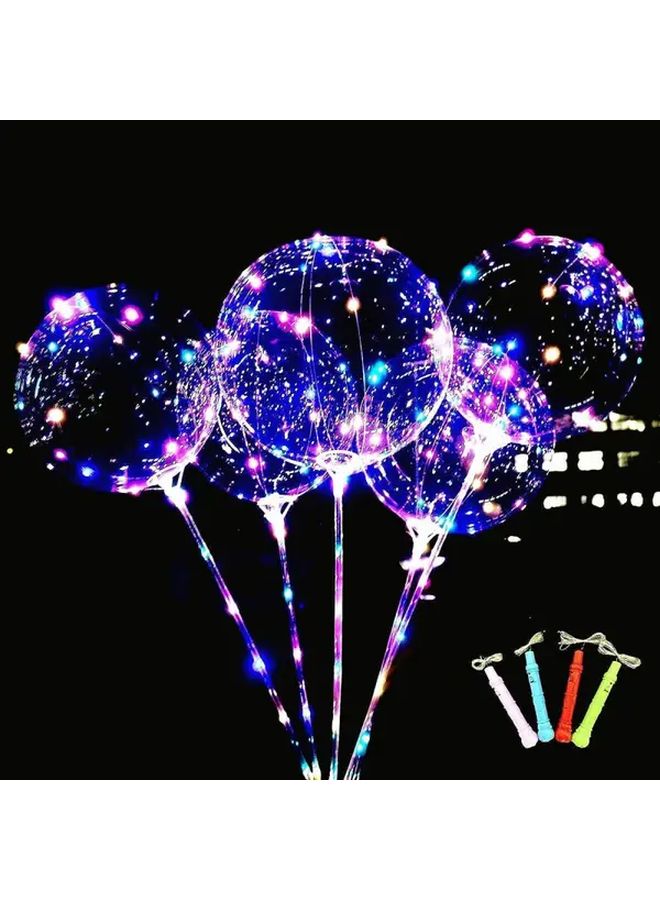 Pink 5pcs LED Bobo Balloons with Lights Holder for Party Wedding Decor - Image 3