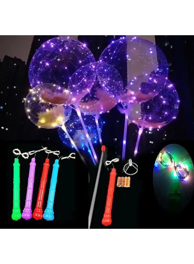 Pink 5pcs LED Bobo Balloons with Lights Holder for Party Wedding Decor - Image 1