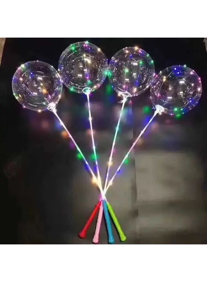 Pink 5pcs LED Bobo Balloons with Lights Holder for Party Wedding Decor - Image 2