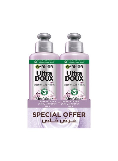 garnier Ultra Doux Rice Water and Starch Infusion Leave-in + leave-in for Smooth and Shiny Hair