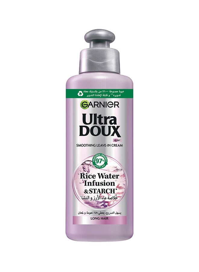 Garnier Ultra Doux Rice Water and Starch Infusion Leave-in, 200 ml + leave-in 200 ml for Smooth and Shiny Hair  - Image 2