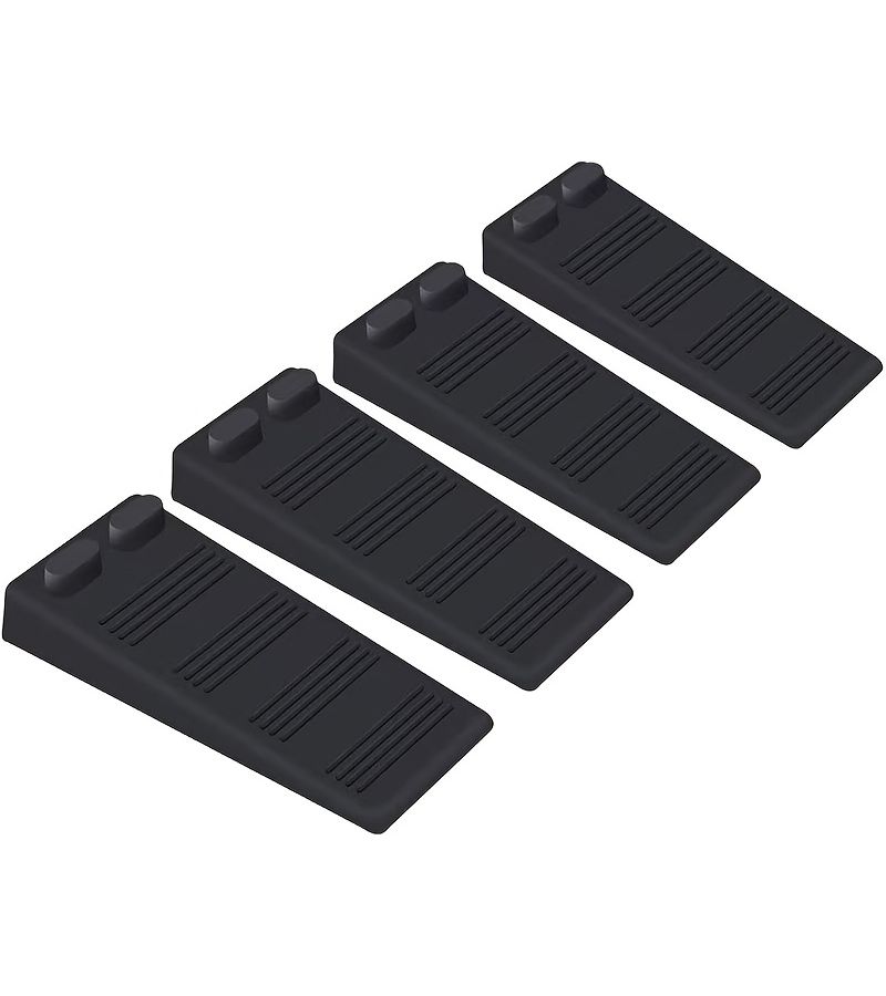 4 Pcs Black Floor Door Stops Adjustable Height Non Slip Scratch Resistant Suitable for Indoor and Outdoor Floors Bedroom Office Balcony - Image 1