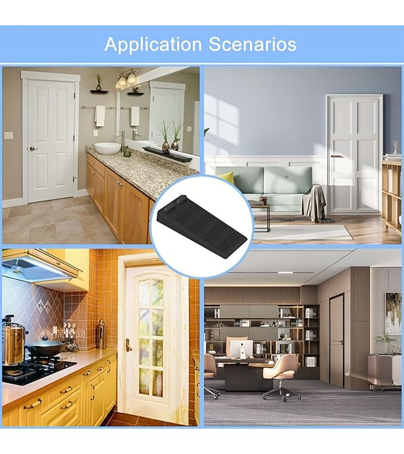 4 Pcs Black Floor Door Stops Adjustable Height Non Slip Scratch Resistant Suitable for Indoor and Outdoor Floors Bedroom Office Balcony - Image 5