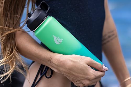 HYDRO CELL Stainless Steel Insulated Water Bottle with Straw - For Cold & Hot Drinks - Metal Vacuum Flask with Screw Cap and Modern Leakproof Sport Thermos for Adults (Mint/Green 40oz) - Image 5