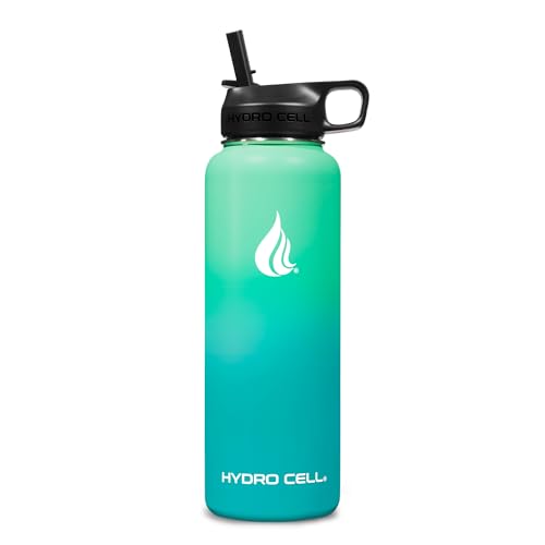 HYDRO CELL Stainless Steel Insulated Water Bottle with Straw - For Cold & Hot Drinks - Metal Vacuum Flask with Screw Cap and Modern Leakproof Sport Thermos for Adults (Mint/Green 40oz) - Image 2
